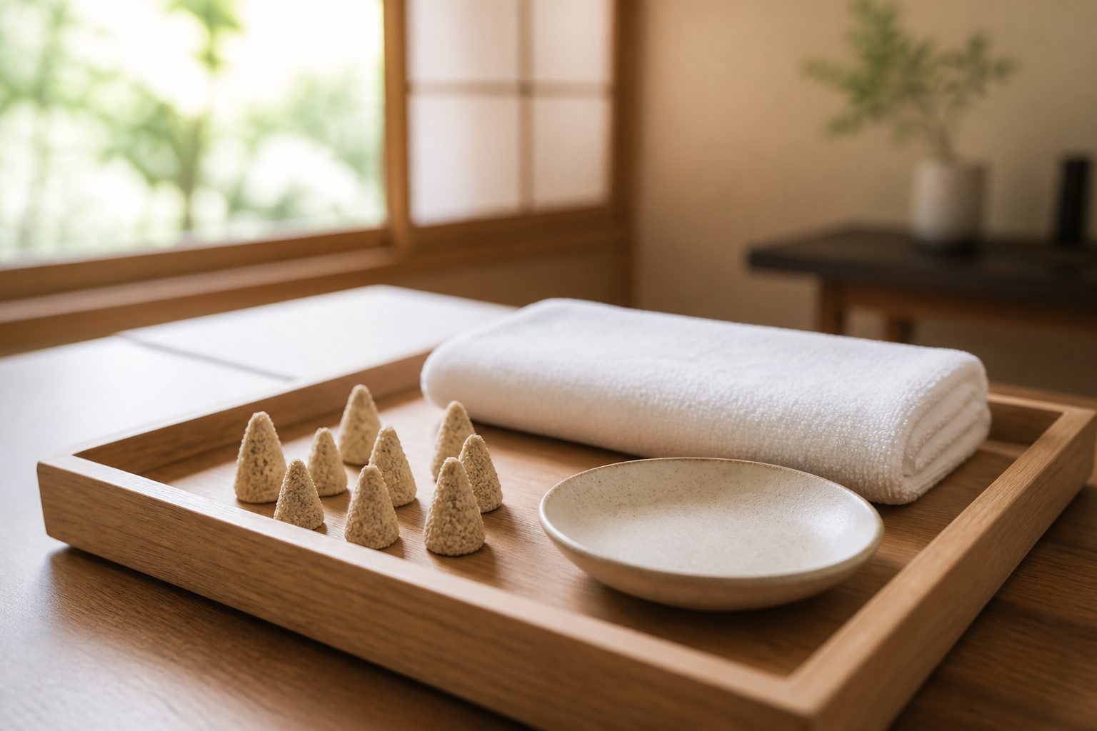 お灸ともぐさの施術道具